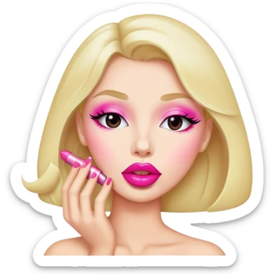 pink lipstick kiss sticker