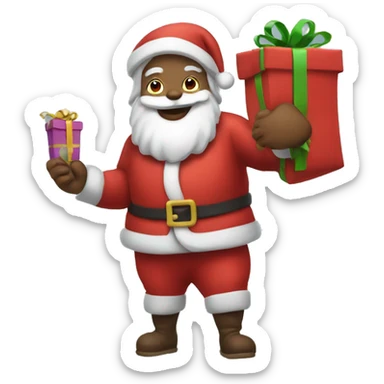 Santa carrying presents sticker