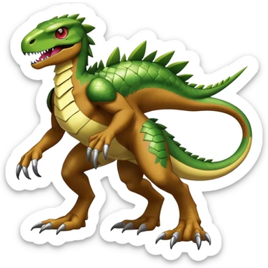  Cool Edgy Shiny Digimon-Fakemon-Raptor-Reptile full body sticker