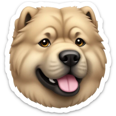 Beige grey chow-chow black muzzle sticker