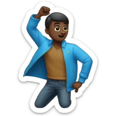 un homme qui fait un dab sticker