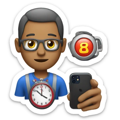 Coach with a timer and phone with apps sticker