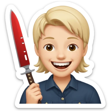 laughing so hard im holding a knife sticker