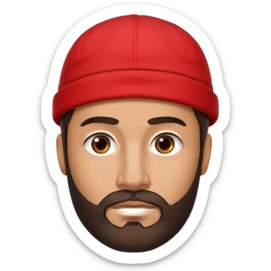 arab man with beard wearing a red cap and he handsome and with tan i want it only his face
with dark brown hair and beard sticker