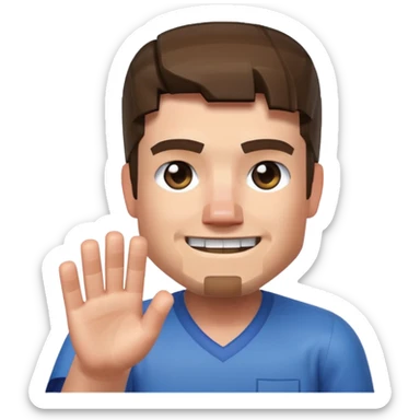 A minecraft character Steve which is doing mean 67 sticker