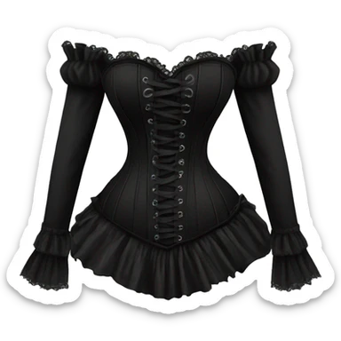 gothic black long sleeve corset sticker