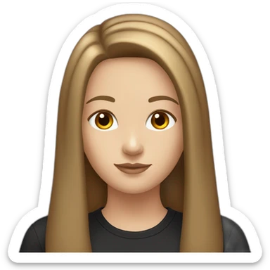 white-girl-with-long-brown-straight-hair-with-brown-eyes-in-a-black-t-shirt sticker
