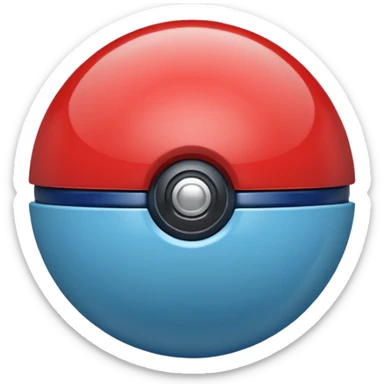 blue pokeball emoji with a red stripe sticker