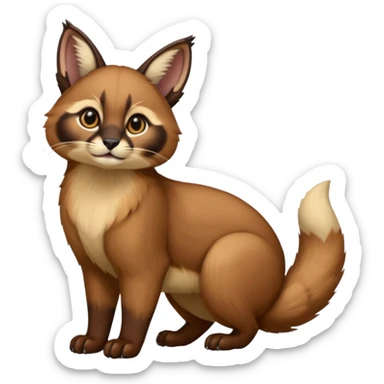 Cacomistle-tanuki-oncilla-caracal-animal-hybrid (full body) sticker