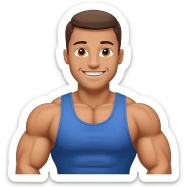 Jock man smiling very big biceps  sticker