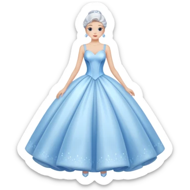The bubble dress is typically a voluminous ball gown, designed to make Glinda look like she’s literally floating in a bubble. It features:  Pale blue or shimmering white-blue hues  sticker