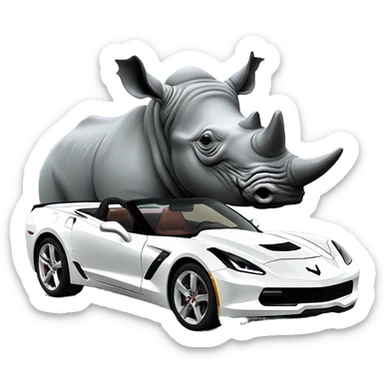 Rhino in a corvette sticker
