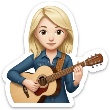 Emily Kinney playing acoustic guitar sticker