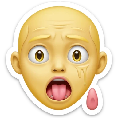 ugly pleading with eyes yellow emoti ib🥺👀 emoji with tongue out sticker