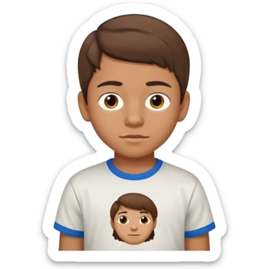 A 12 year old mexican boy with brown hair  sticker