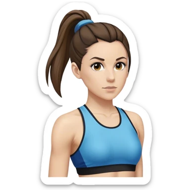 Melanie chisholm with a high ponytail wearing athletic attire sticker