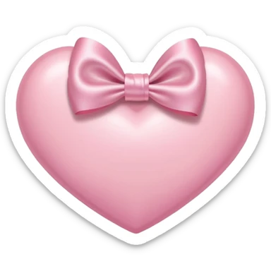 light pink heart with pink bow sticker