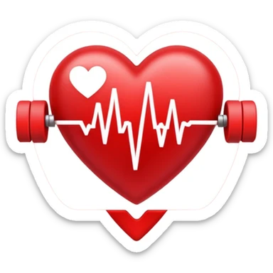 heart rate signal with cute heart shape attached sticker