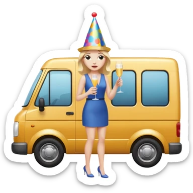 CAN I USE THE SAME IMAGE BUT WITH A MOVING VAN IN THE BACKGROUND sticker