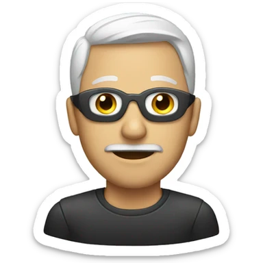 a man with a mask sticker