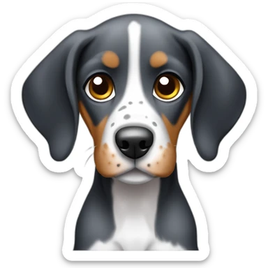 sitting puppy bluetick coonhound sticker