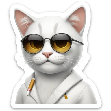 Cool cat with a cigarette  sticker