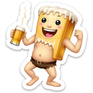Zig programming language mascot dancing and drinking beer. sticker