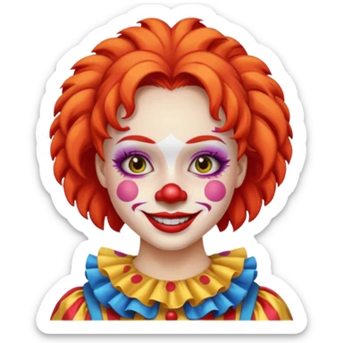 menina com cara de palhaço sticker