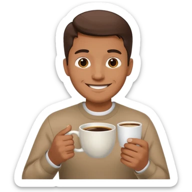 man, hold a cup of coffee sticker