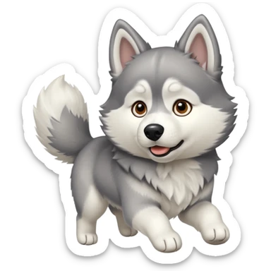 husky dog escaping sticker