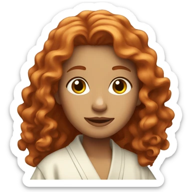 red-haired girl with long wavy hair in a robe sticker