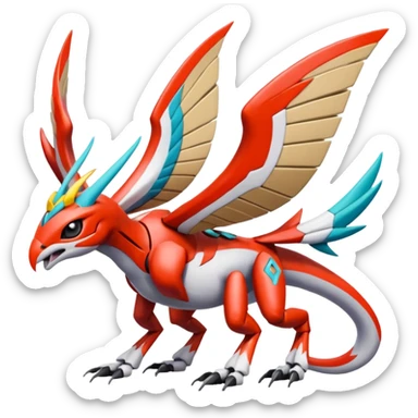 Meloetta-Latias-Medabeetle-Wargreymon-Protogen-Pokémon-Digimon-Fakémon-fusion-hybrid-creature sticker