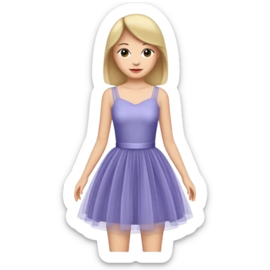 woman tulle dress wearing sticker
