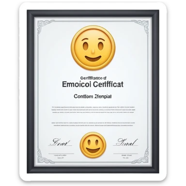 white certificate sticker