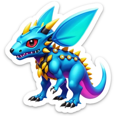  exotic colorful Protogen-Fakémon-Pokémon-Spectrobes-Digimon-Vernid-creature sticker