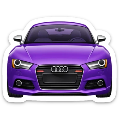 dark purple Audi sports car with headlights on sticker