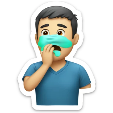 man having bad breath sticker