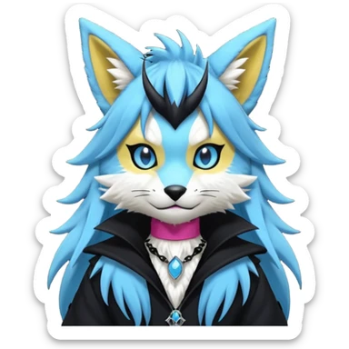 Cool gothic cute Kemonomimi Nekomimi Japanese Anime Kemono Furry Style Manectric-Vernid-Zeraora-Sergal-Fursuit-furry-fursona sticker
