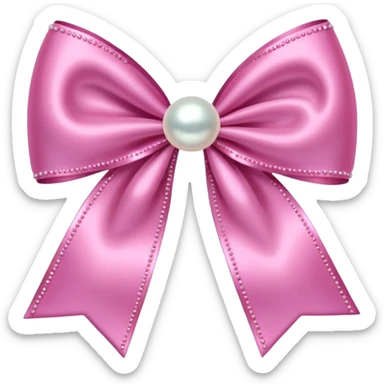 Pink bow with pearl sticker