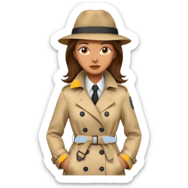 detective woman in long coat sticker