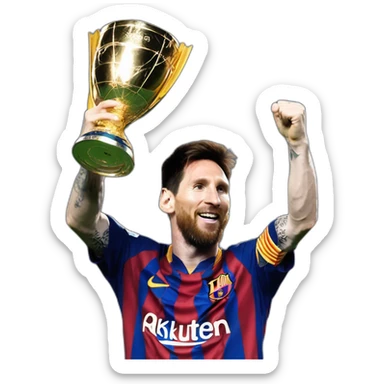 emoji de messi levantando la copa sticker