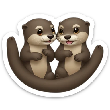 Two otter loves each other sticker
