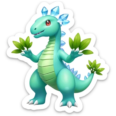 Shiny Meganium-Amaura-fakemon (full body) sticker