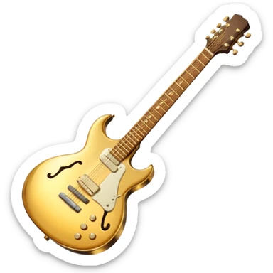 cinematic-realistic-guitar,-polished-metal,-warm-golden-reflections-dancing-along-its-surface,-soft-hands-carefully-positioned-over-the-keys,-glowing-with-an-elegant-and-airy-charm. sticker