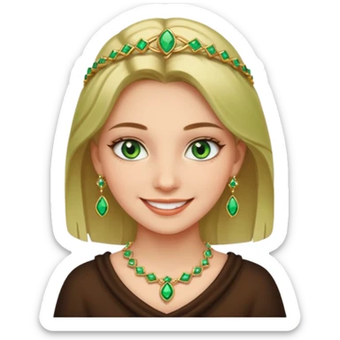 smiling girl with jewelry green eyes sticker