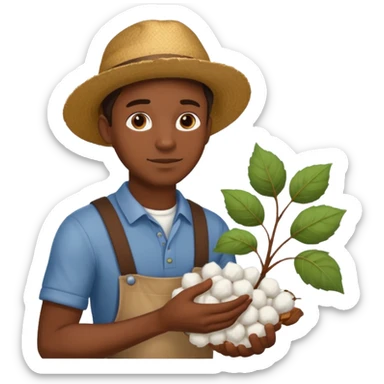 black man picking cotton  sticker