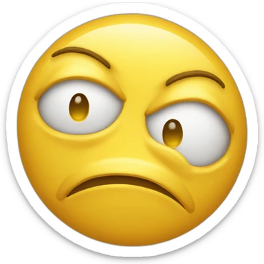 yellow face with a scrunched up nose and small mouth looking dismayed sticker