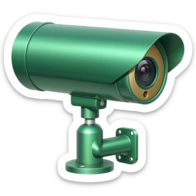 Green corporate CCTV camera facing left sticker