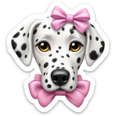 Dalmatian dog with pink bow sticker