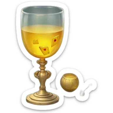 Carta del tarot de cuatro de copas  sticker